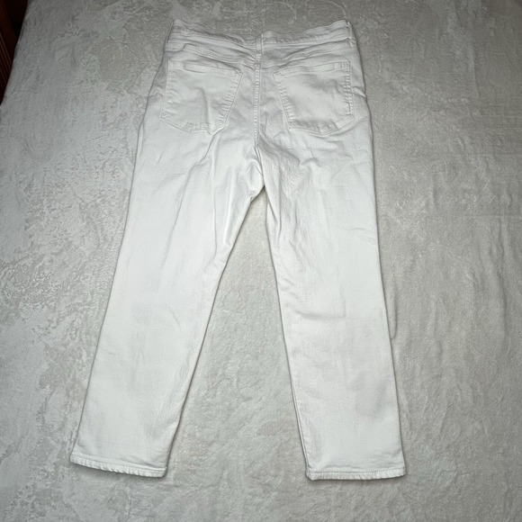J Crew Women's Size 32 White Denim Stretch‎ Slim Boyfriend High Rise Jeans - Picture 3 of 10
